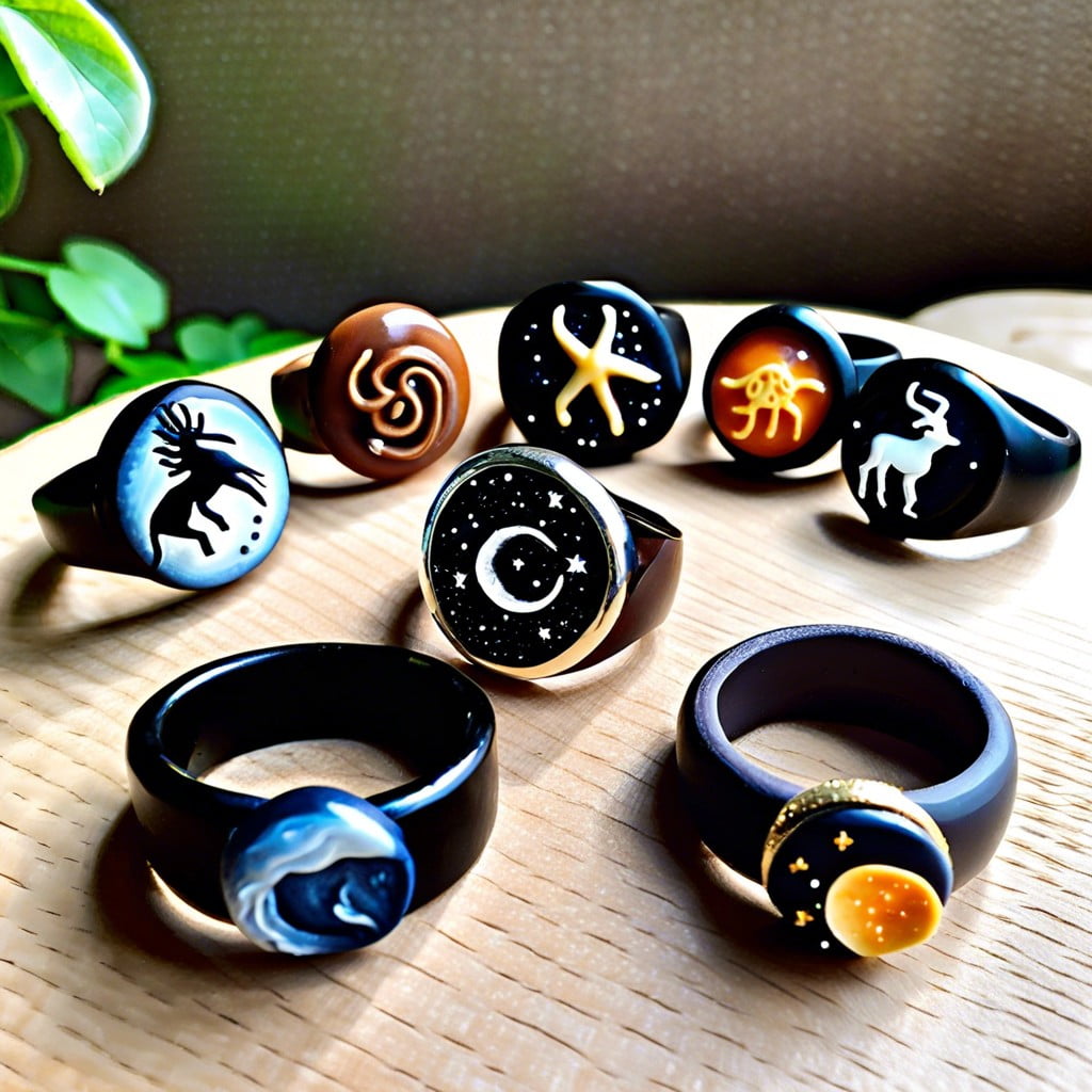 zodiac sign polymer clay ring series