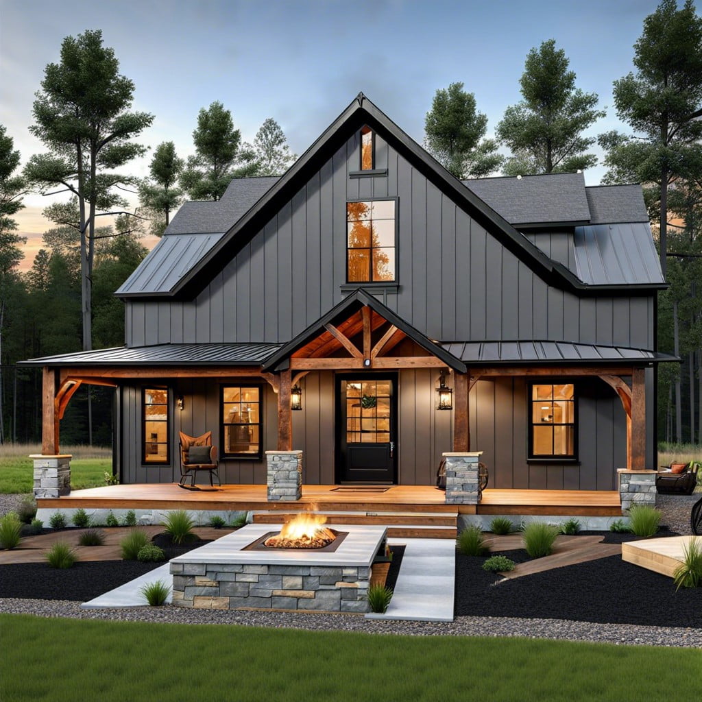 design elements of charcoal gray barndominiums