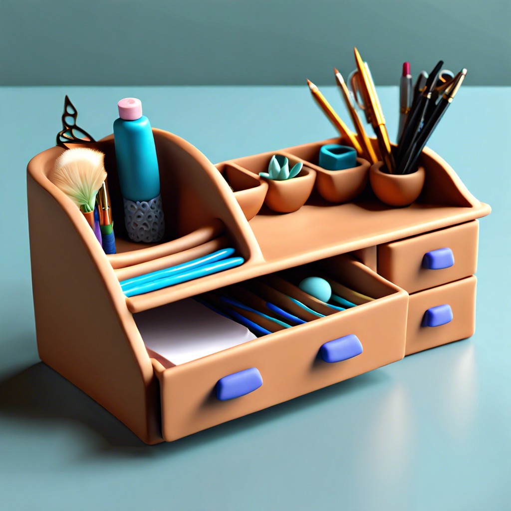 polymer clay desk organizer