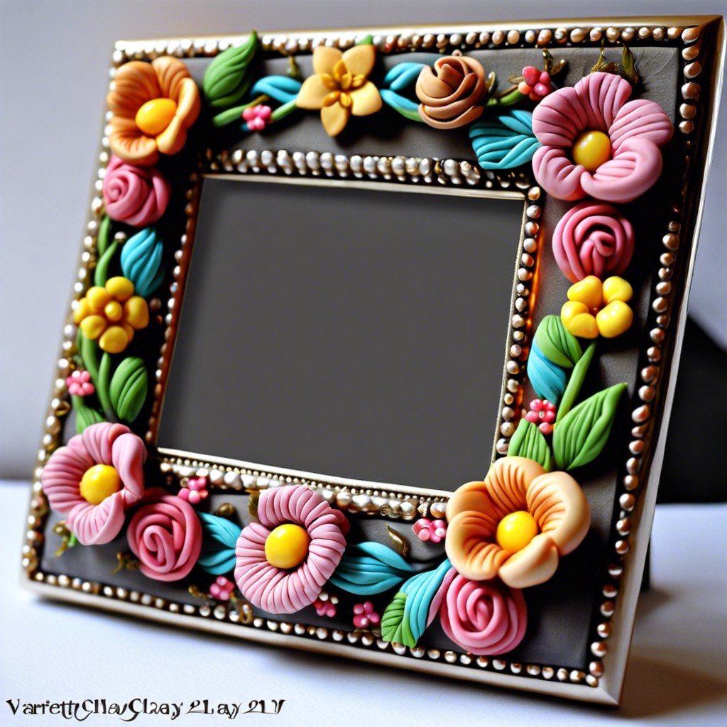 polymer clay embellished picture frames
