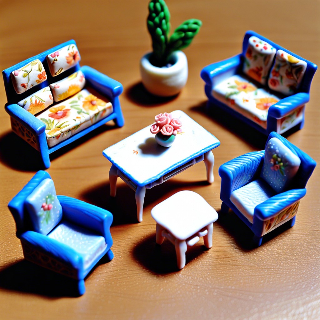 crafting polymer clay dollhouse furniture