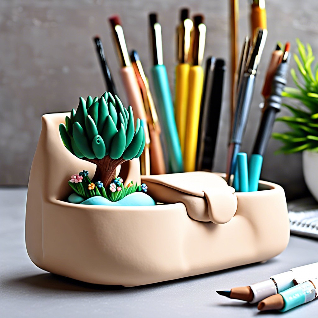 polymer clay desk organizers