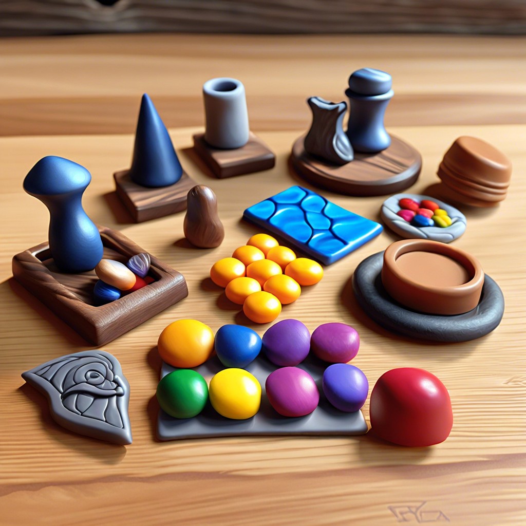 polymer clay game pieces and board accessories