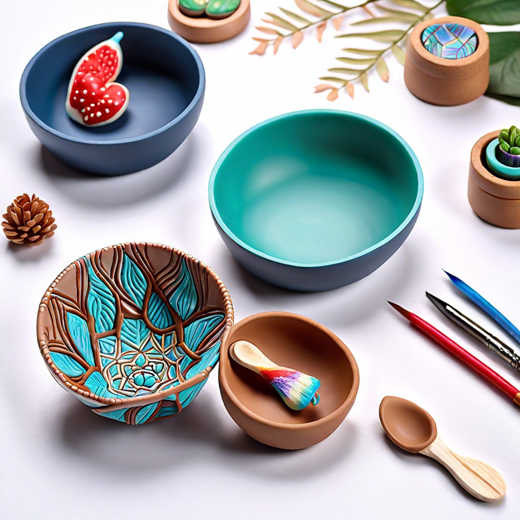 polymer clay trinket bowls with unique patterns