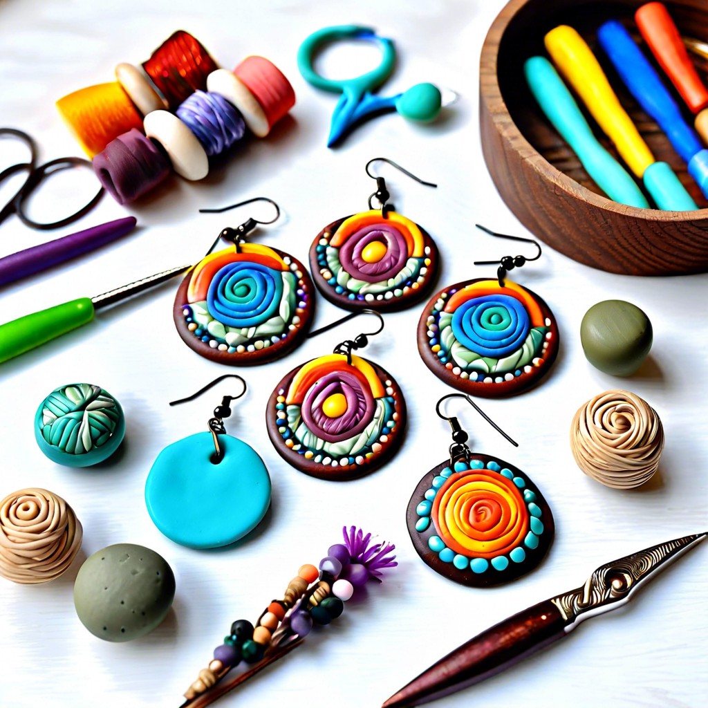 materials needed for polymer clay earrings